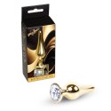 Korek analny stalowy złoty z diamencikiem MyLove Toys 9.5 cm MyLove Toys