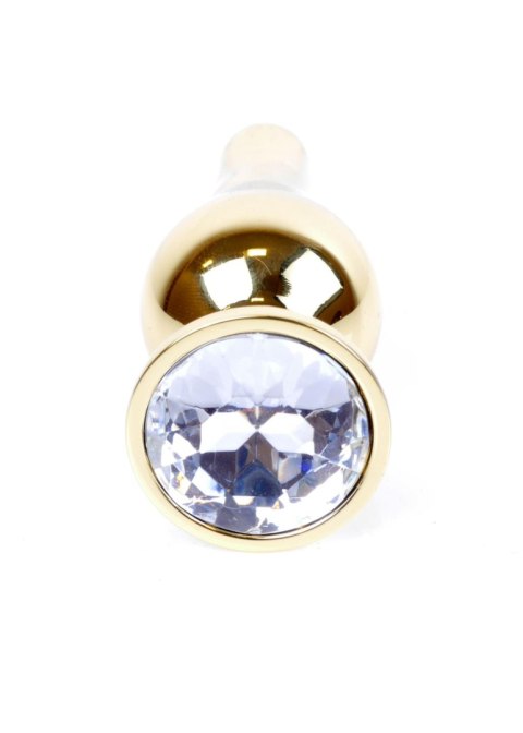 Korek analny stalowy złoty z diamencikiem MyLove Toys 9.5 cm MyLove Toys