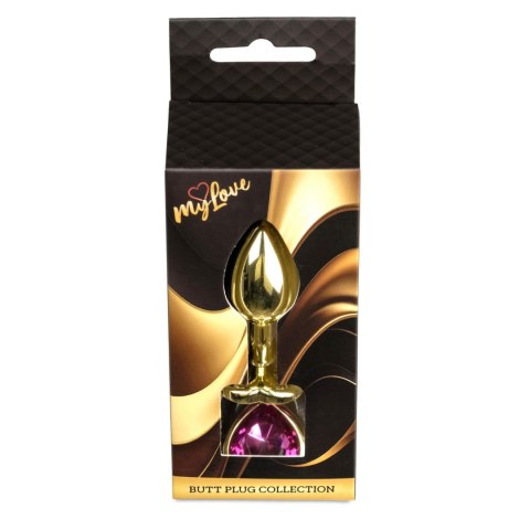 Stalowy korek analny Gold Heart MyLove Toys różowy 7 cm MyLove Toys