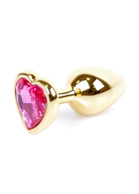 Stalowy korek analny Gold Heart MyLove Toys różowy 7 cm MyLove Toys