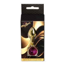 Stalowy korek analny z diamentem MyLove Toys różowy 7 cm MyLove Toys