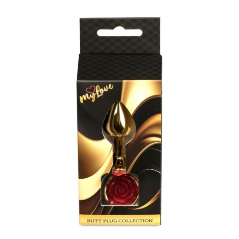 Biżuteria analna złota z czerwoną różą MyLove Toys 7 cm MyLove Toys