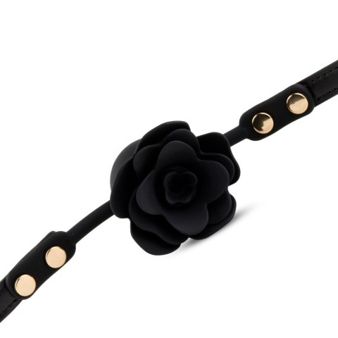 Knebel silikonowy Black Rose z różą i kanałem 4,2 cm B - Series HeavyFun