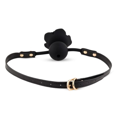 Knebel silikonowy Black Rose z różą i kanałem 4,2 cm B - Series HeavyFun