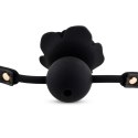 Knebel silikonowy Black Rose z różą i kanałem 4,2 cm B - Series HeavyFun