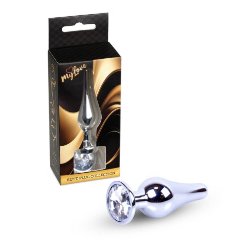 Korek analny srebrny z diamentem MyLove Toys 9,5 cm MyLove Toys