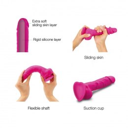 Dildo realistyczne z przesuwaną skórą Strap-on-me fuksja 17 cm Strap-on-me