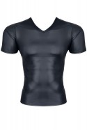 Męski tshirt wetlook Regnes Fetish Planet czarny L z dostępem do piersi Regnes Fetish Planet