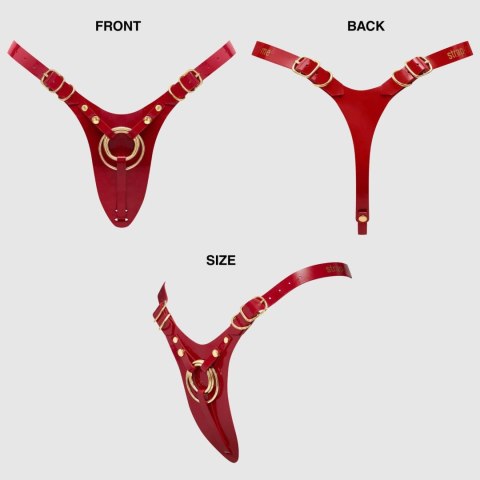Uprząż do strap on Fabulous Strap on me czerwona błyszcząca Strap-on-me