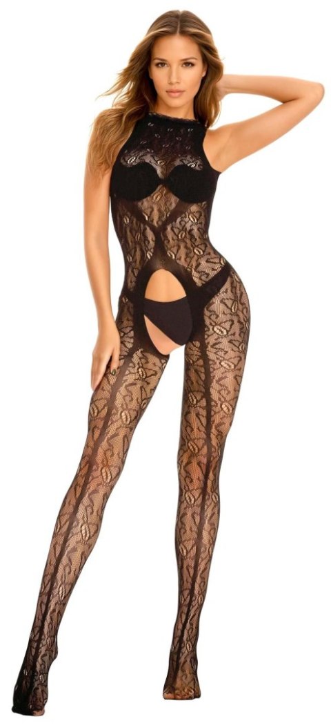 Bodystocking koronkowy SoftLine 2038 czarny One Size SoftLine Collection