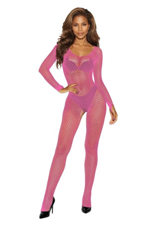 Bodystocking siateczkowy różowy SoftLine 2061 One size SoftLine Collection