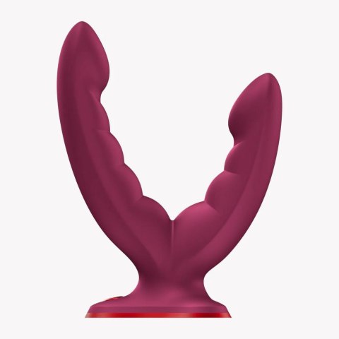 Dildo podwójne z przyssawką Fun Factory Ryde bordowe Fun Factory