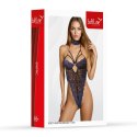 Erotyczne koronkowe body z obrożą SoftLine niebiesko czarne 3XL SoftLine Collection