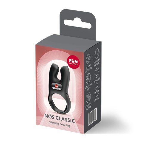 Pierścień erekcyjny wibrujący Fun Factory Nos czarny USB 8 cm Fun Factory