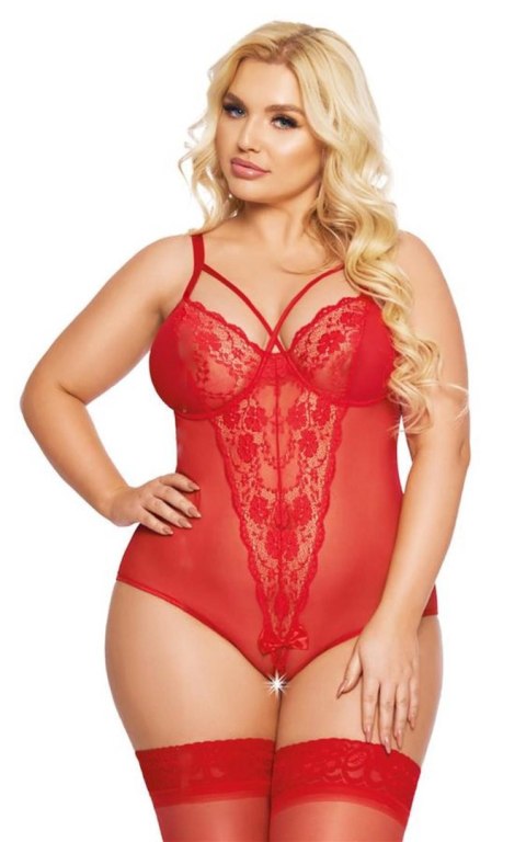 Erotyczne body koronkowe Amanda SoftLine czerwone XL SoftLine Collection