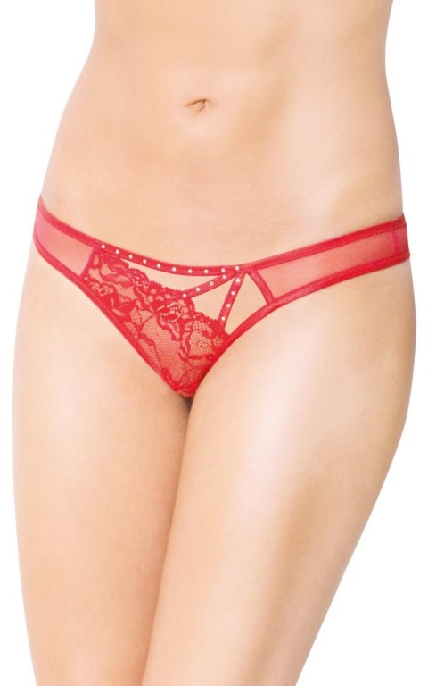Figi erotyczne koronkowe tiulowe SoftLine 2441 czerwone M/L SoftLine Collection