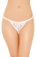 Koronkowe białe stringi z rozcięciem SoftLine 2250 S/L SoftLine Collection
