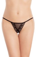 Koronkowe stringi z wycięciem w kroku SoftLine 2345 czarne S/L SoftLine Collection