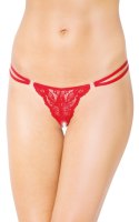 Koronkowe stringi z zapięciami SoftLine czerwone S/L SoftLine Collection