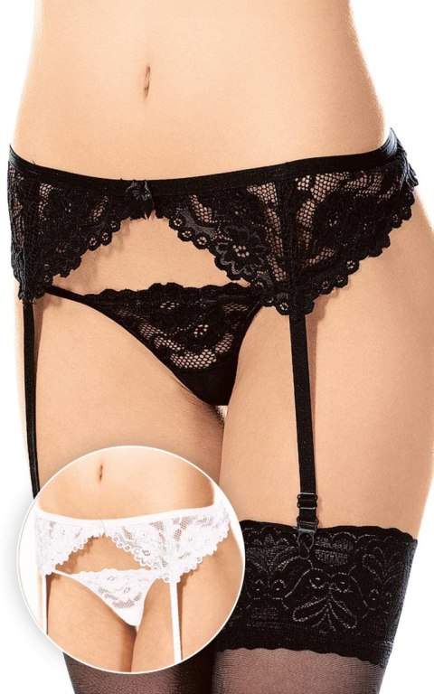 Koronkowy pas do pończoch SoftLine biały M/L SoftLine Collection