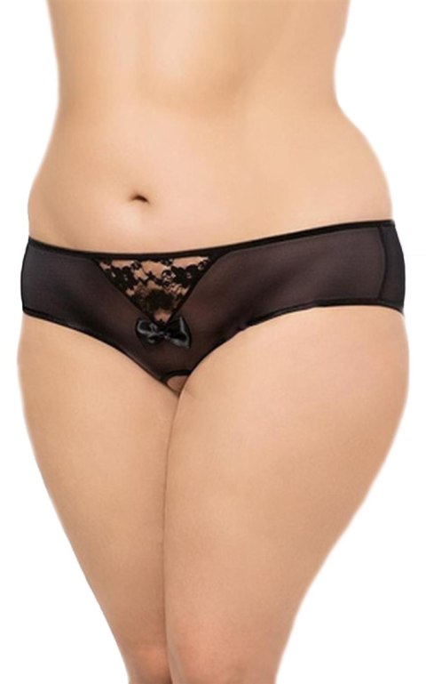 Stringi SoftLine siateczkowe z kokardką czarny 3XL SoftLine Collection