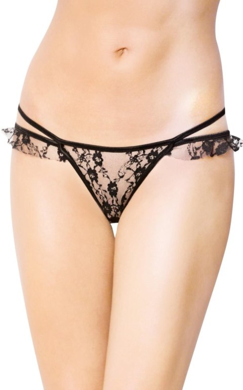 Stringi erotyczne SoftLine 2447 z kokardą czarne M/L SoftLine Collection
