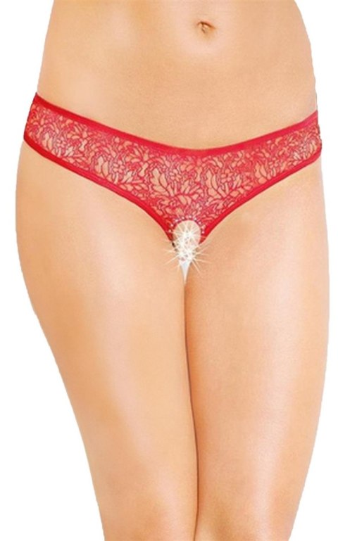 Stringi koronkowe SoftLine 2446 czerwone S/M SoftLine Collection