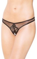 Stringi koronkowe z cyrkoniami SoftLine czarne S/M SoftLine Collection