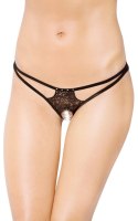 Stringi koronkowe z paseczkami SoftLine 2454 czarne S/L SoftLine Collection