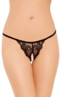 Stringi koronkowe z wycięciem w kroku SoftLine 2307 czarne S/L SoftLine Collection