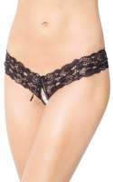Stringi koronkowe ze złotym motywem SoftLine czarne M/L SoftLine Collection
