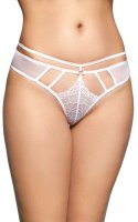 Stringi transparentne siateczkowe koronkowe SoftLine 2490 białe S/M SoftLine Collection