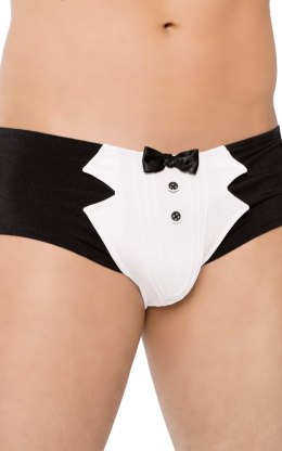 Szorty erotyczne z kołnierzykiem i muszką SoftLine czarne L SoftLine Collection