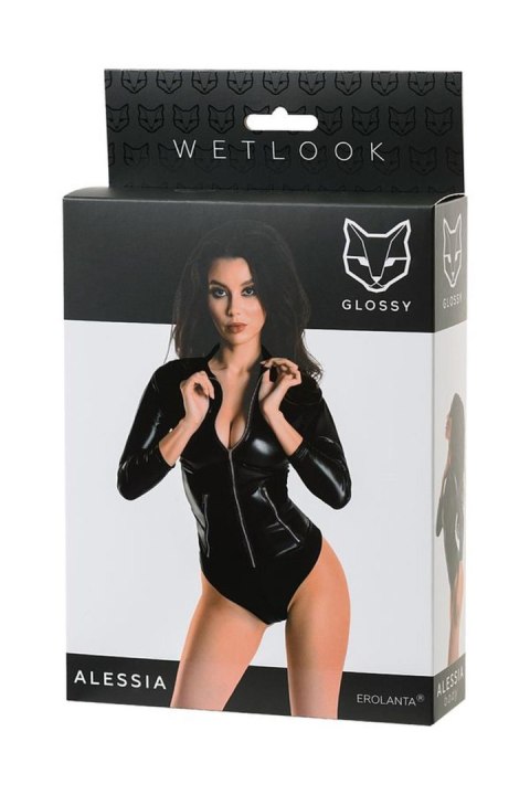 Body Wetlook Alessia Glossy czarne XL Glossy