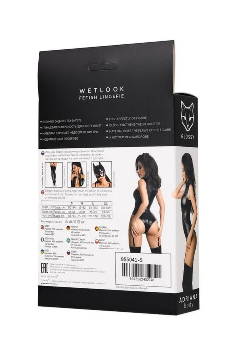 Body wetlook Adriana Glossy czarne L Glossy