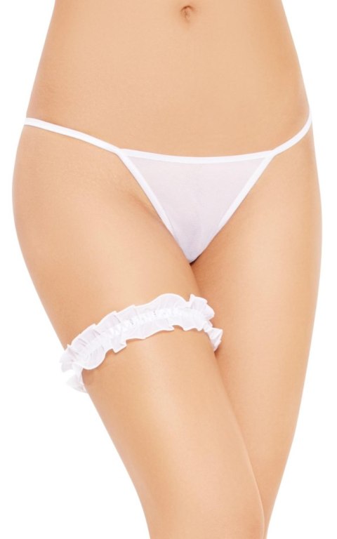 Elegancka podwiązka siateczkowa z cyrkoniami SoftLine 7406 biała S/L SoftLine Collection