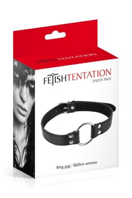 Knebel z metalowym pierścieniem Fetish Tentation czarny 48 mm Fetish Tentation