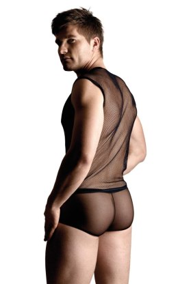 Siatkowy komplet SoftLine koszulka i stringi czarny XL SoftLine Collection