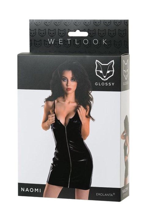 Sukienka wetlook Naomi Glossy czarna S Glossy
