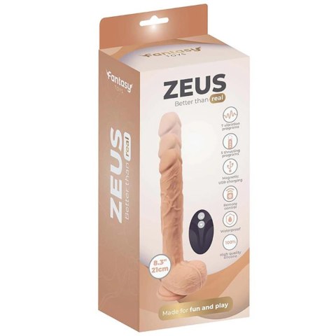 Dildo realistyczne wibrujące z ruchem Fantasy Zeus 21 cm z pilotem Fantasy
