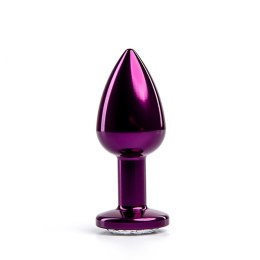 Fioletowy korek analny Fantasy z białym diamentem 7 cm Fantasy