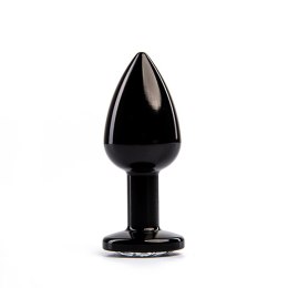 Korek analny Fantasy czarny z białym diamentem 7 cm Fantasy