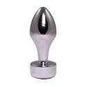 Korek analny srebrny z różowym diamentem Fantasy 7,7 cm Fantasy