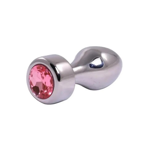 Korek analny srebrny z różowym diamentem Fantasy 7,7 cm Fantasy