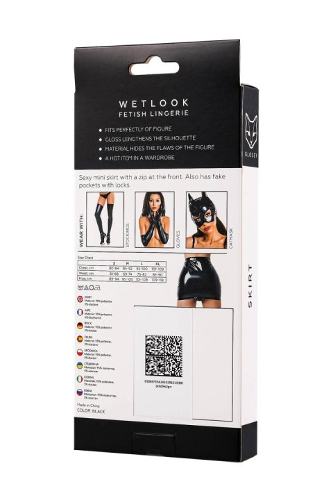 Spódnica wetlook Glossy Billie czarna XL Glossy
