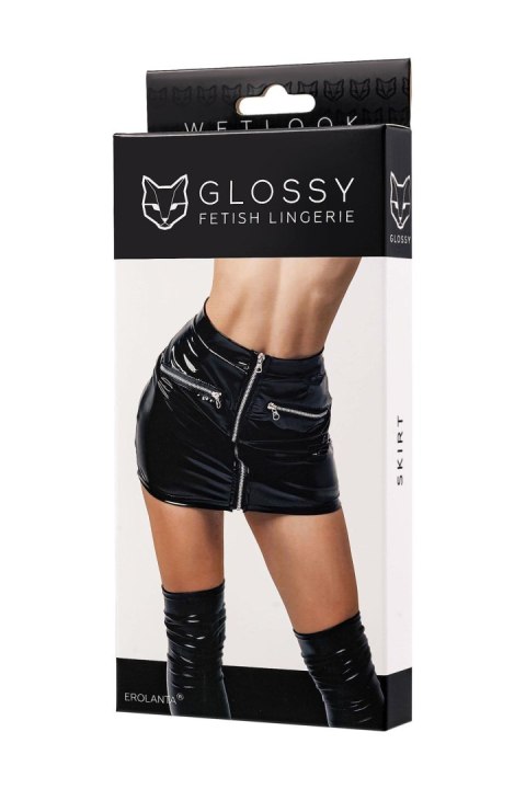 Spódnica wetlook Glossy Billie czarna S Glossy