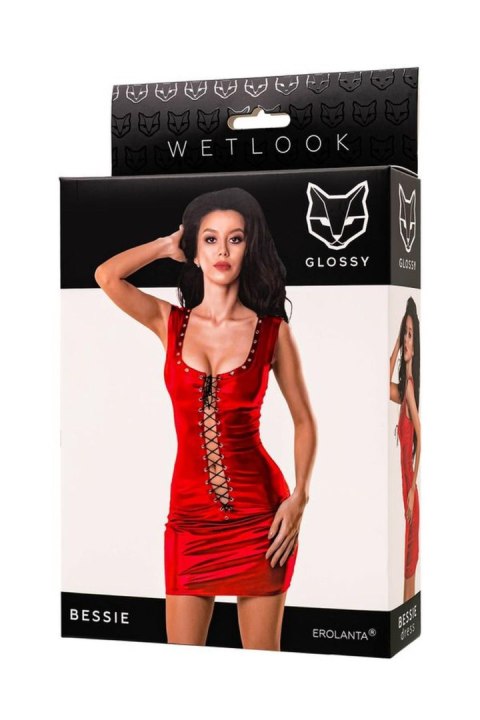 Sukienka Wetlook Glossy Bessie czerwona L Glossy