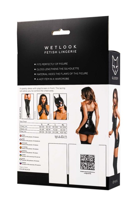 Sukienka wetlook Glossy Mirabell czarna L Glossy
