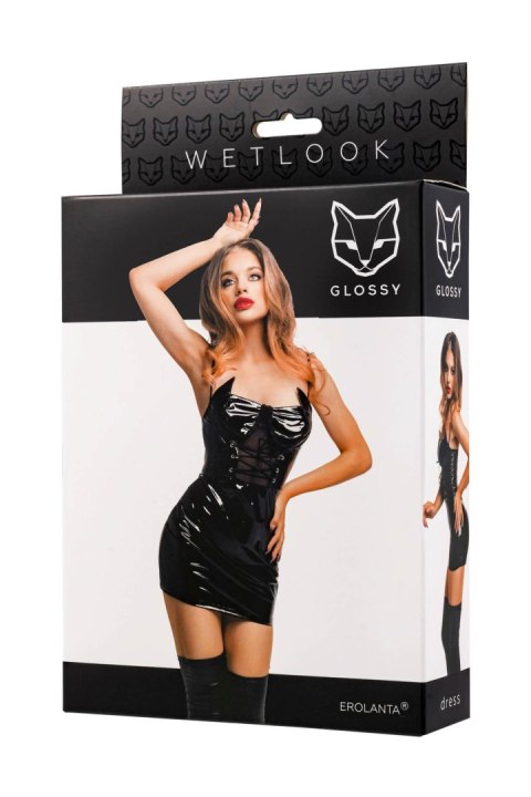 Sukienka wetlook Glossy Mirabell czarna L Glossy