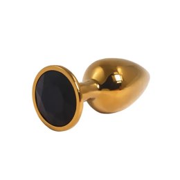 Złoty mały korek analny z czarnym diamentem Fantasy 7 cm Fantasy